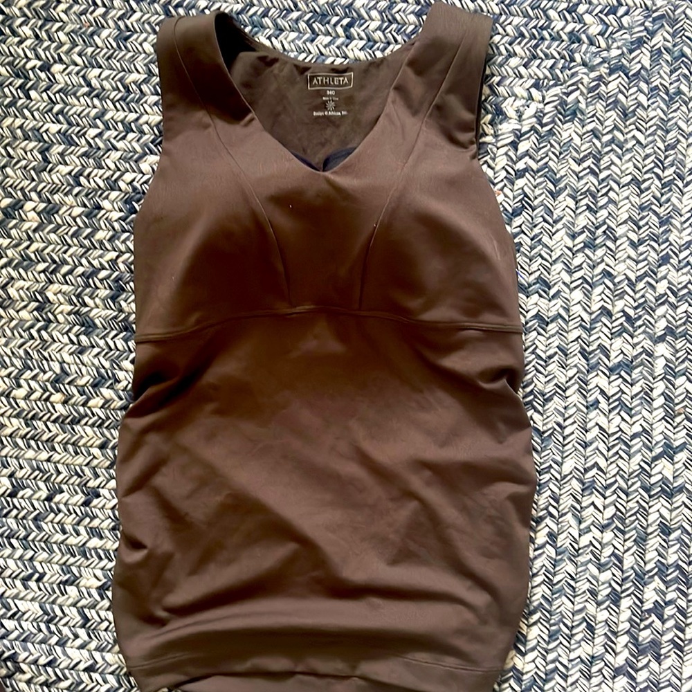Athleta Tank top. Built in bra. Brown. 34C